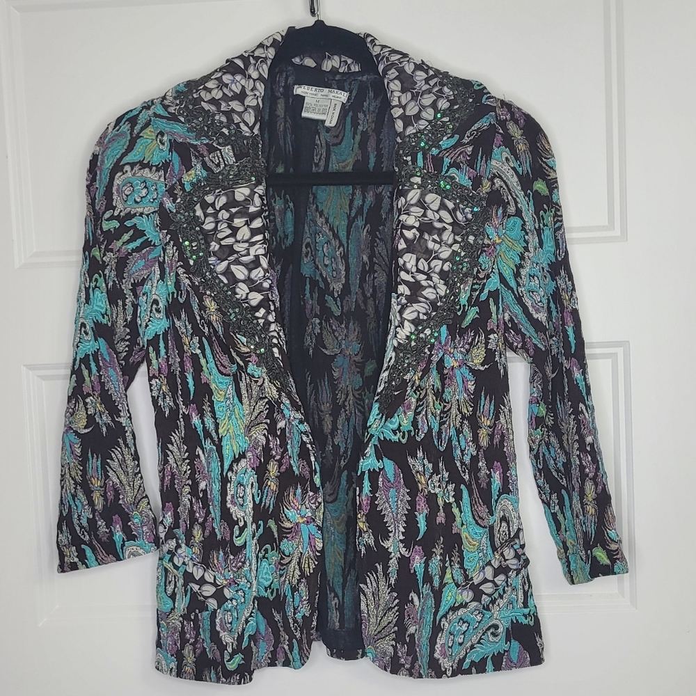 vintage Alberto Makali multicolored patterned Blazer Size M